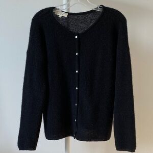 Sezane Gaspard Black Button-Up Cardigan